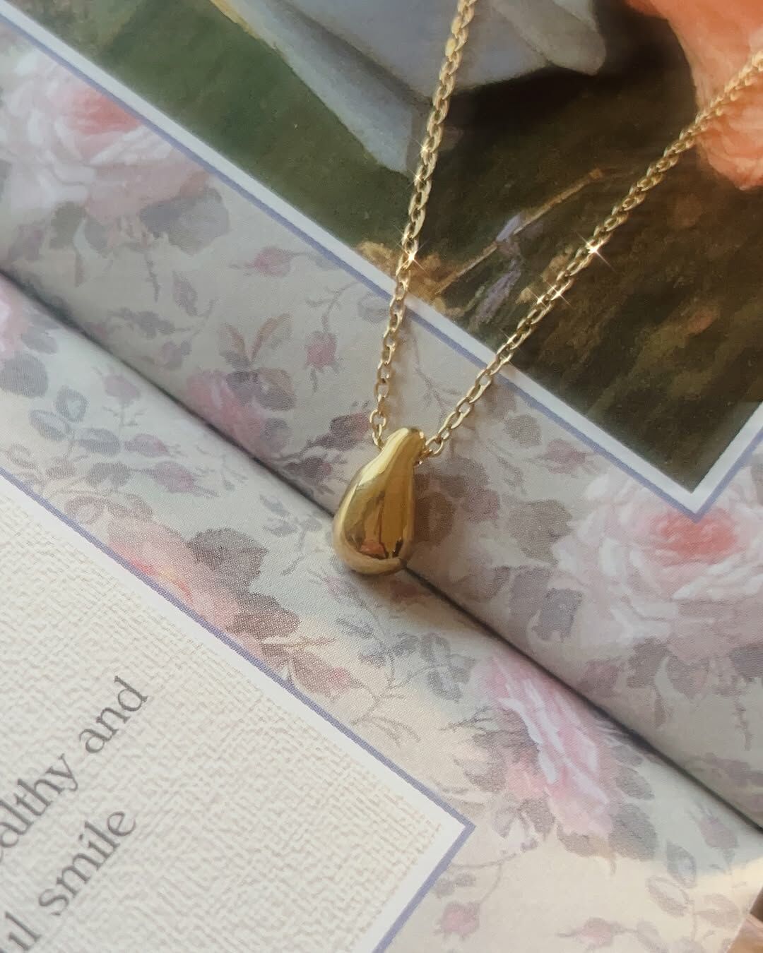 [珍貴、永恆、神聖的眼淚💧] N34 Golden Tears necklace - 316L