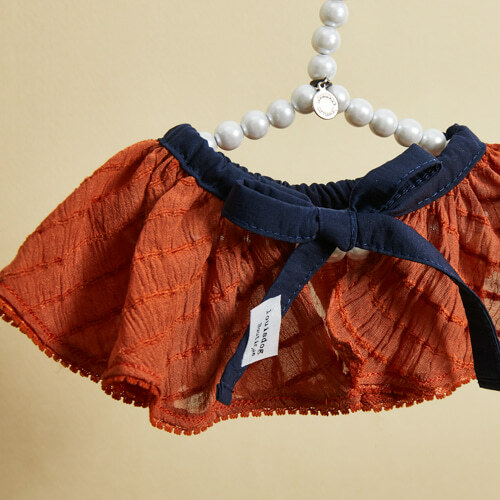 Louisdog 棕色薄紗領圍