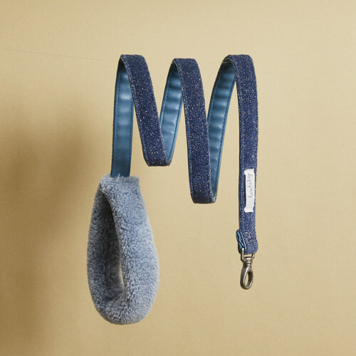 Louisdog 閃亮毛毛牽繩  藍色