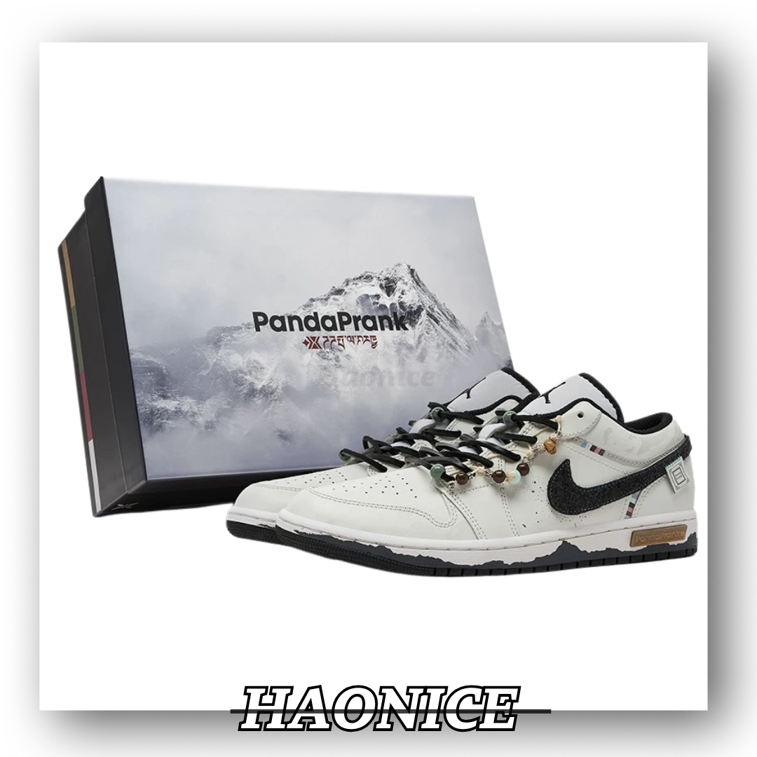 【HAO NICE 】熊貓惡作劇 Air Jordan 1 Low 山赴藏地雪跡戶外 低筒復古風籃球鞋 設計感🈵️🈵