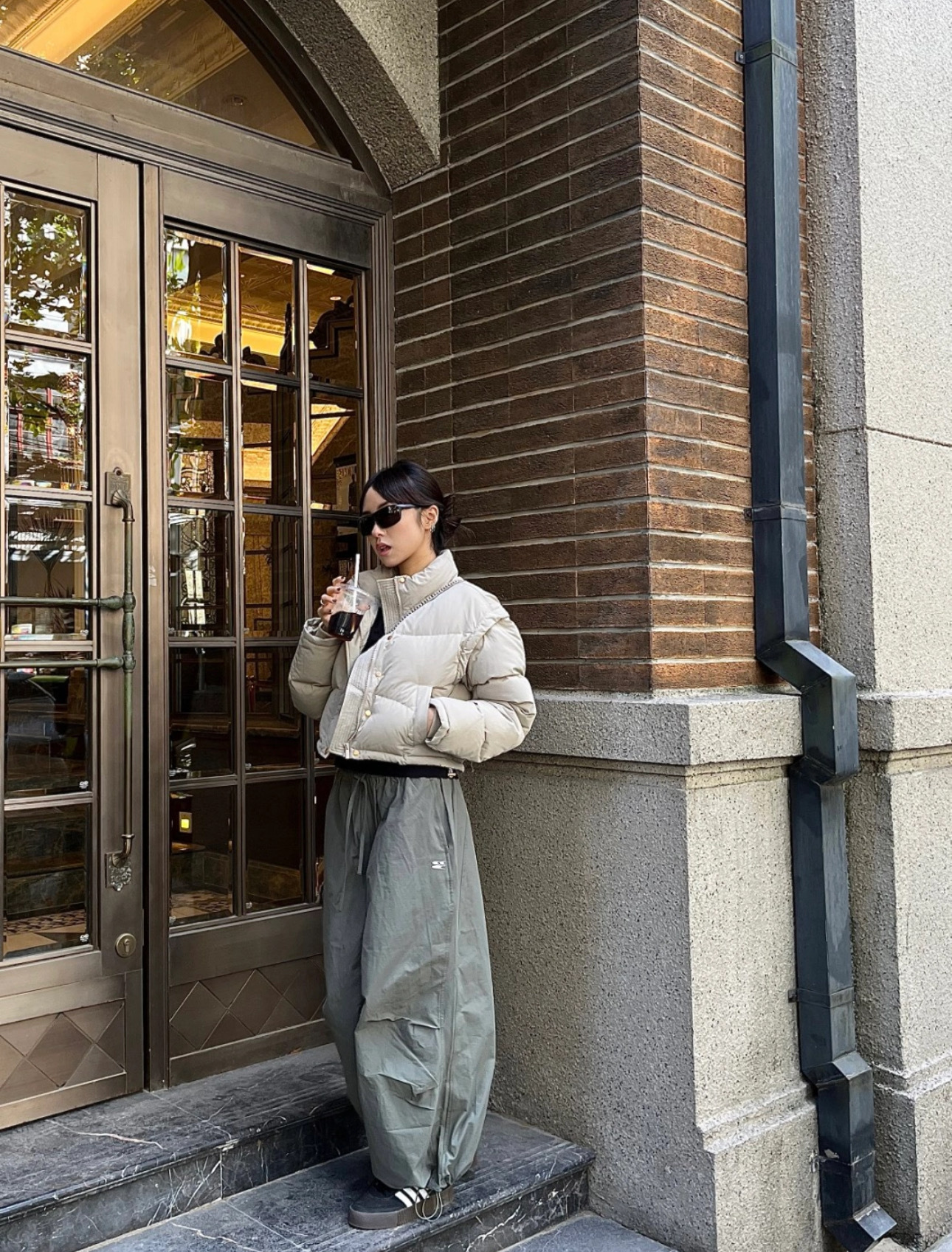 Crying Center美式工裝束腳褲(米灰/黑/灰綠/白/粉/焦糖棕/葡萄紫)