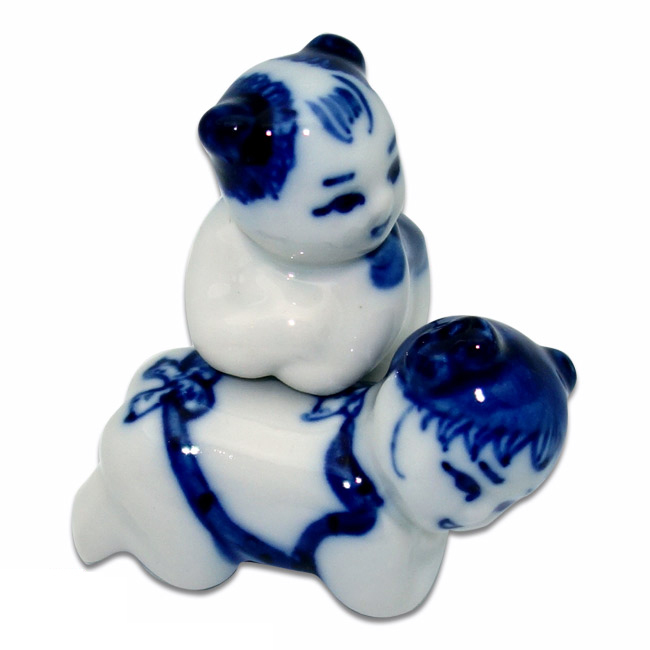 青花娃娃筷架 開運吉祥居家擺飾｜手工彩繪藝術品｜收藏送禮首選