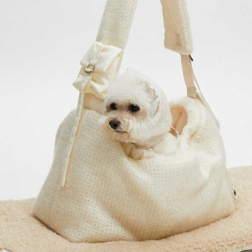 Louisdog 義大利雪白針織袋鼠包