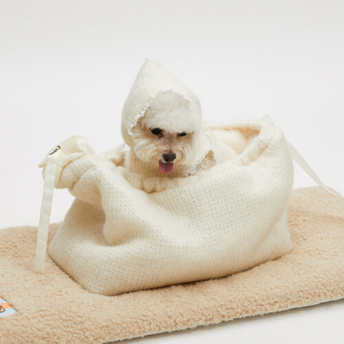 Louisdog 義大利雪白針織袋鼠包