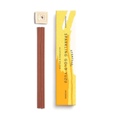 日本香堂 Nippon Kodo Scentsual Incense Sparkling Gold Yuzu 金柚子 *30支包陶瓷香座