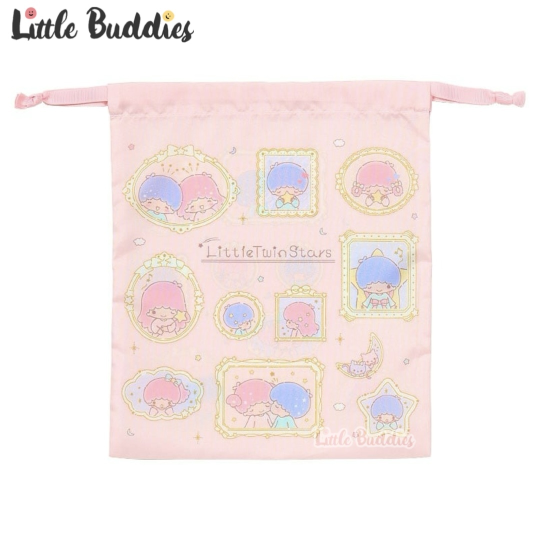 日本 Little Twin Stars 畫框設計生日系列 - 束繩袋套裝 (2入)