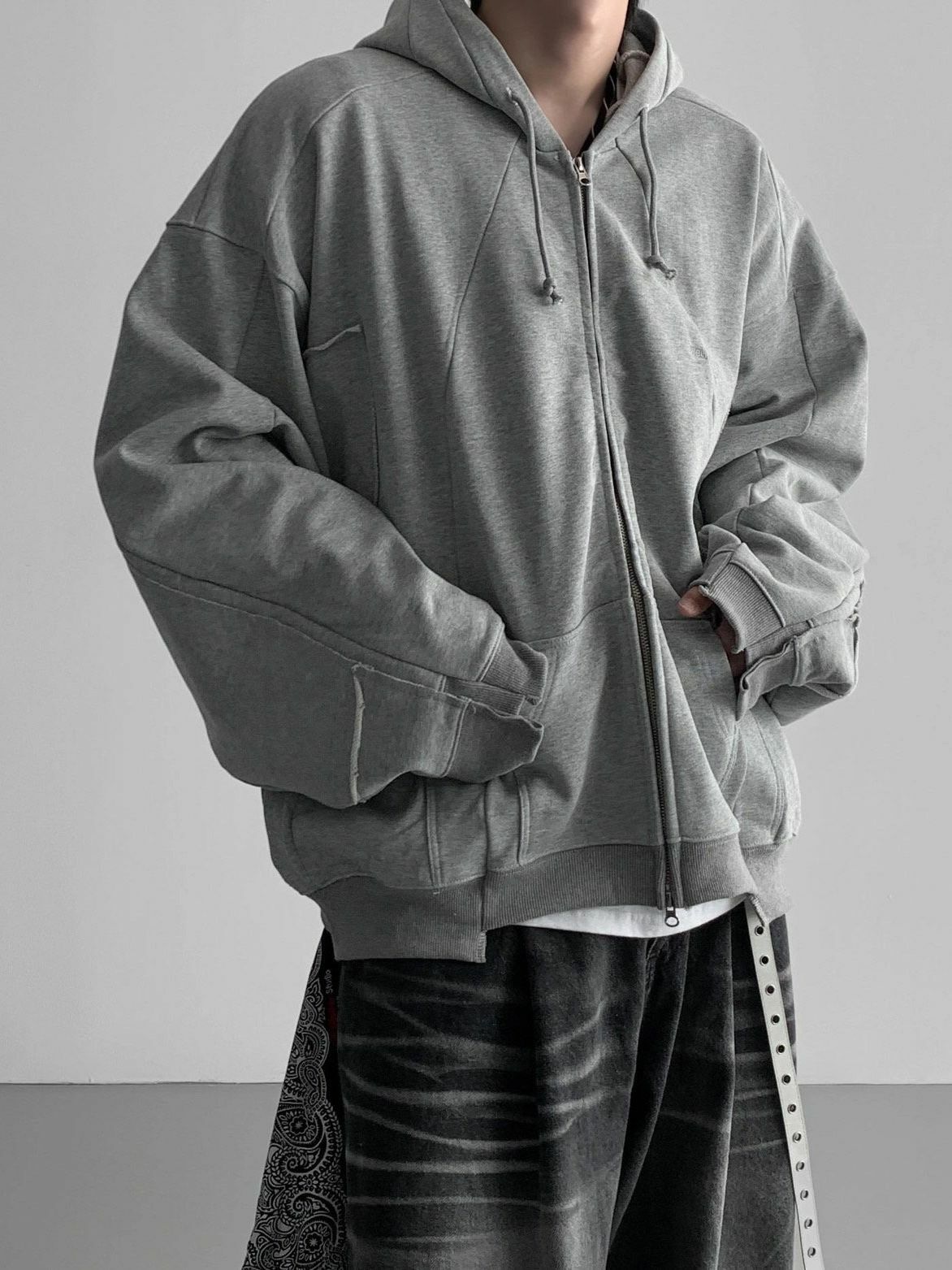 淨色連帽拉鍊外套 SUB-016JK