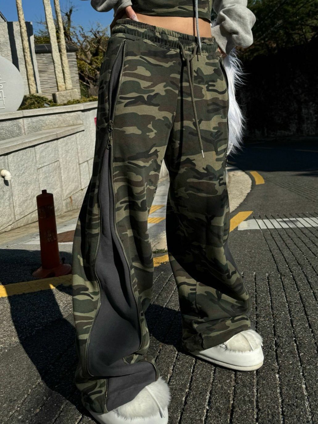 迷彩拉鍊鬆身運動褲 SUB-022P