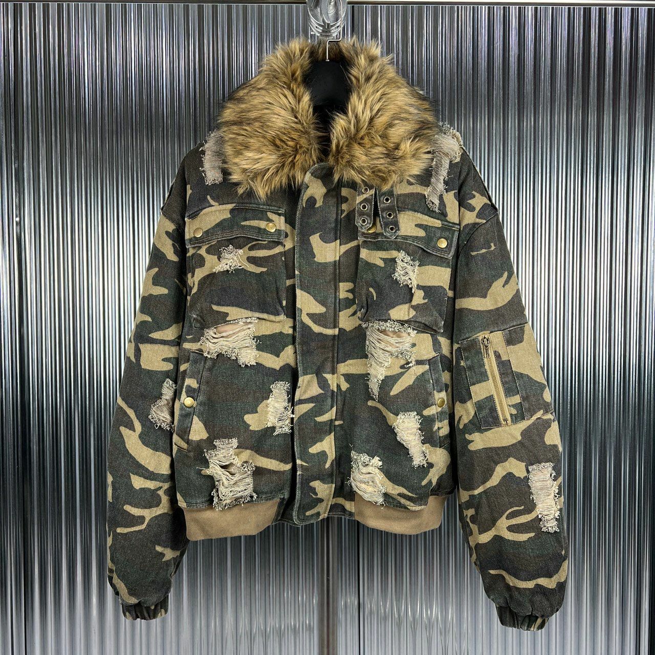 毛毛領拉鍊外套(夾棉) SUB-024JK