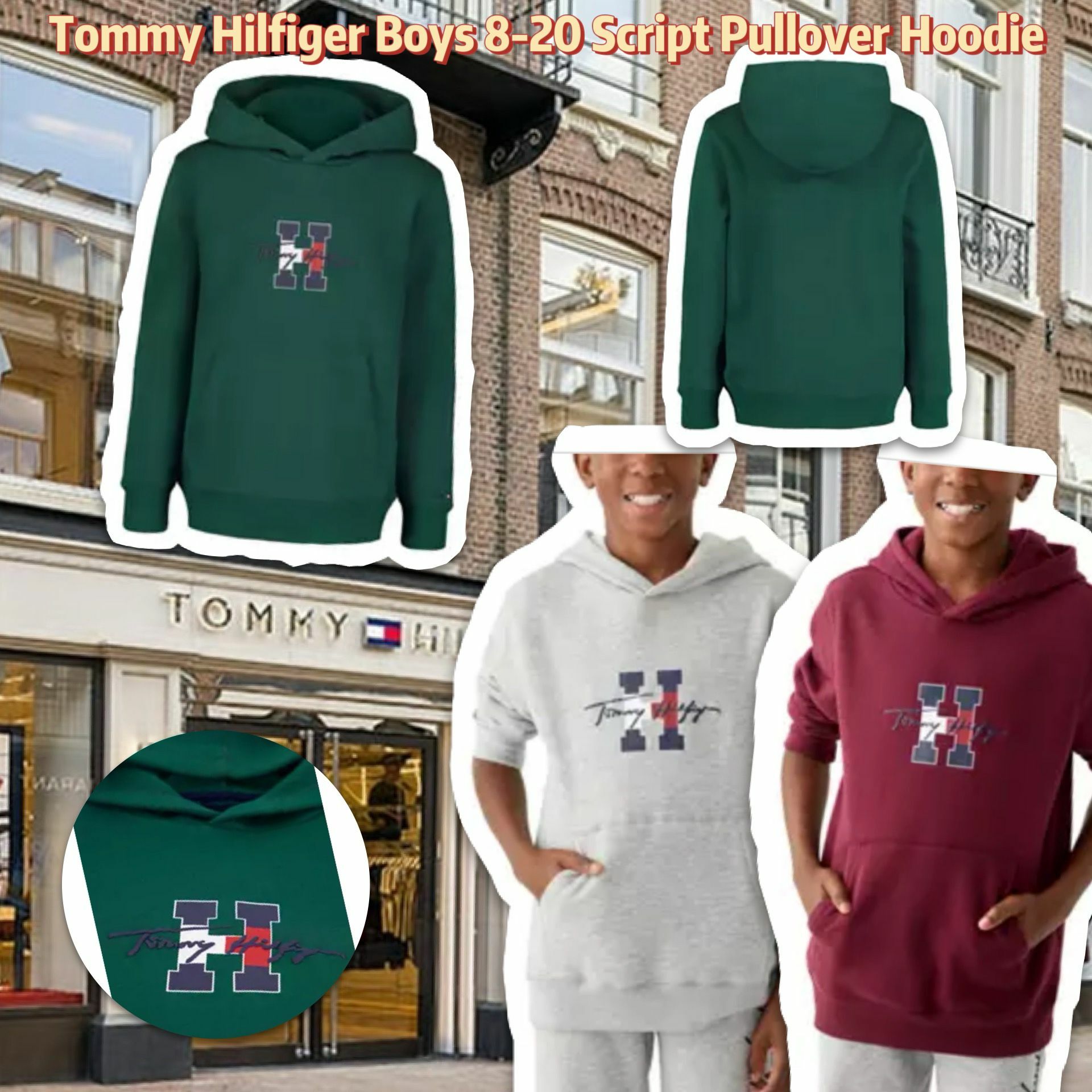 【預購】Tommy Hilfiger G122014 大童带帽上衣