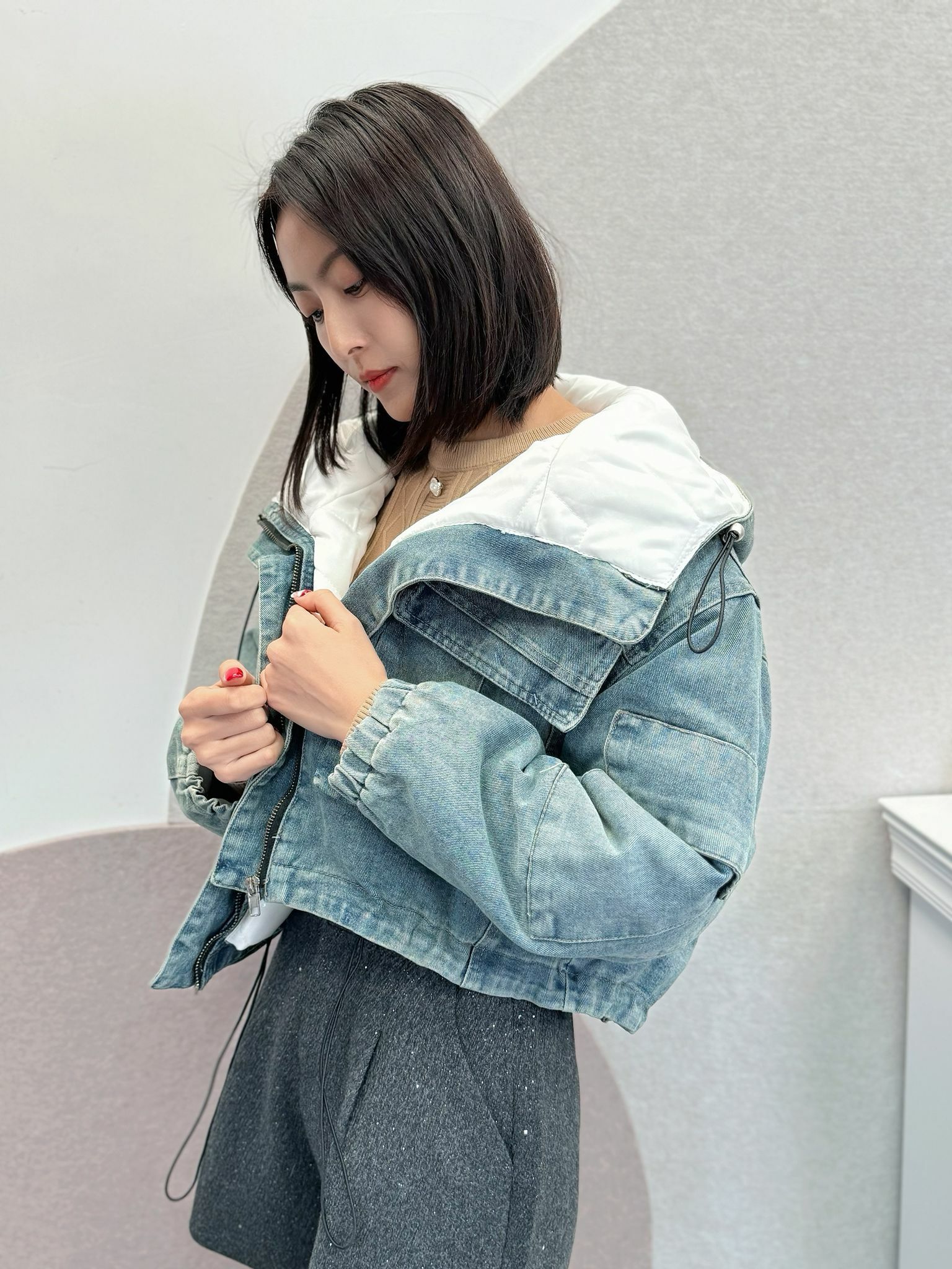 JK#6727🤍暖心Bomber牛仔外套