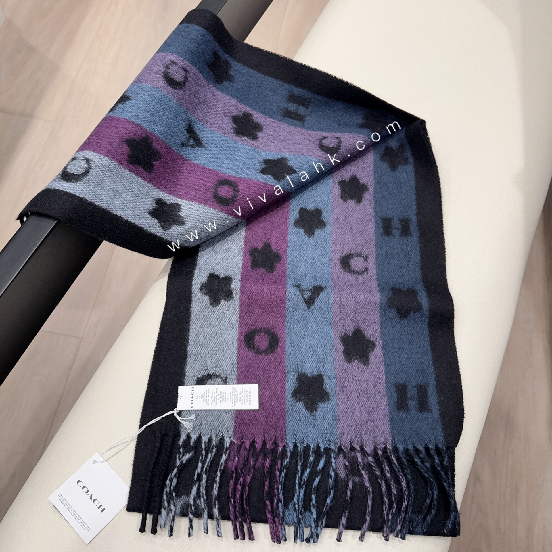 Coach - Coach 星星直間印花圍巾 (羊毛) (4623)