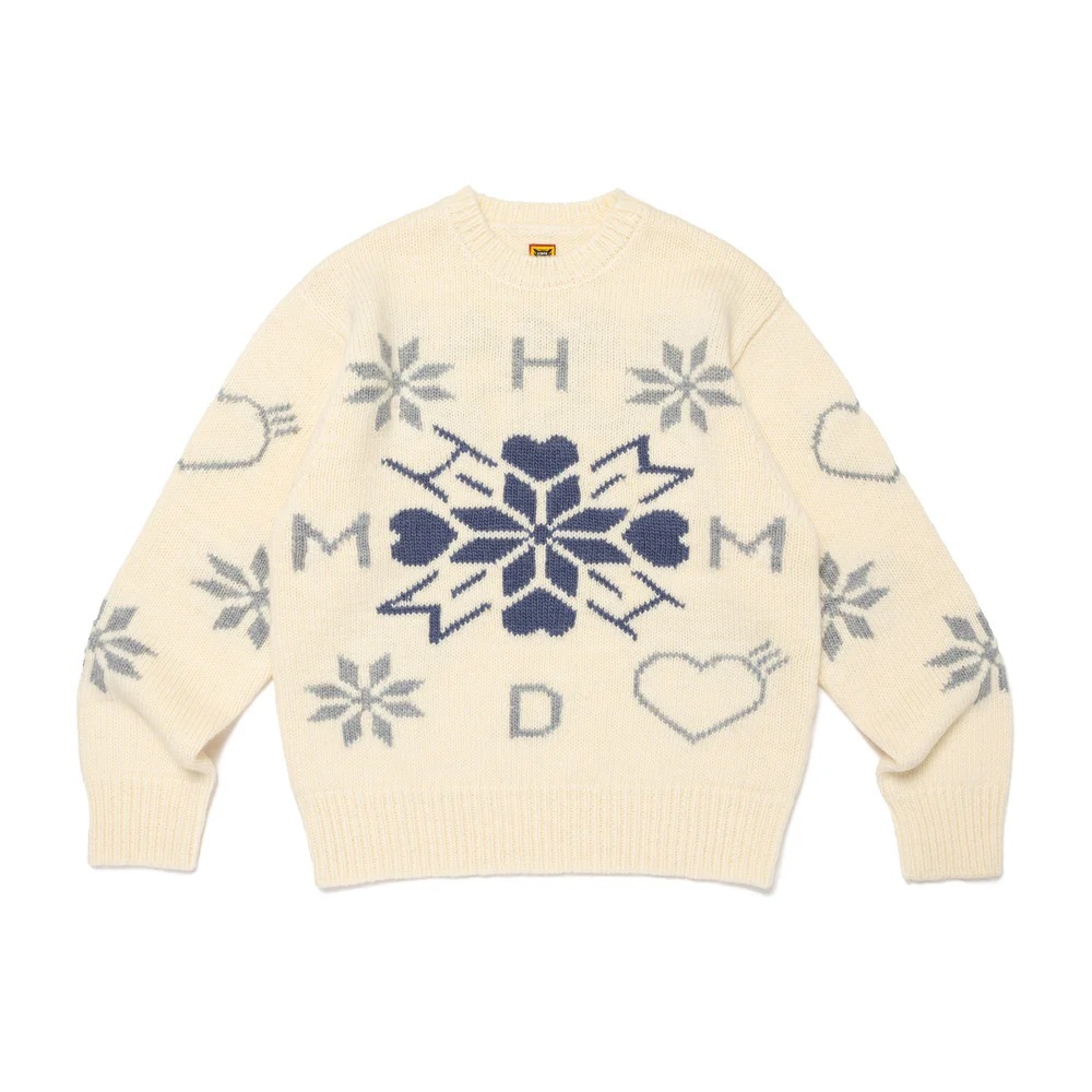 HUMAN MADE 2024 A/W SNOWFLAKE KNIT SWEATER - WHITE PRE ORDER ITEM (預訂中)
