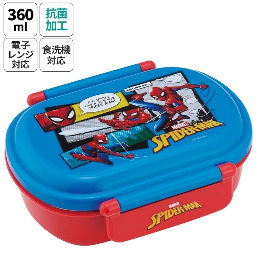 日本製 Skater 銀離子抗菌圓角餐盒 - SpiderMan