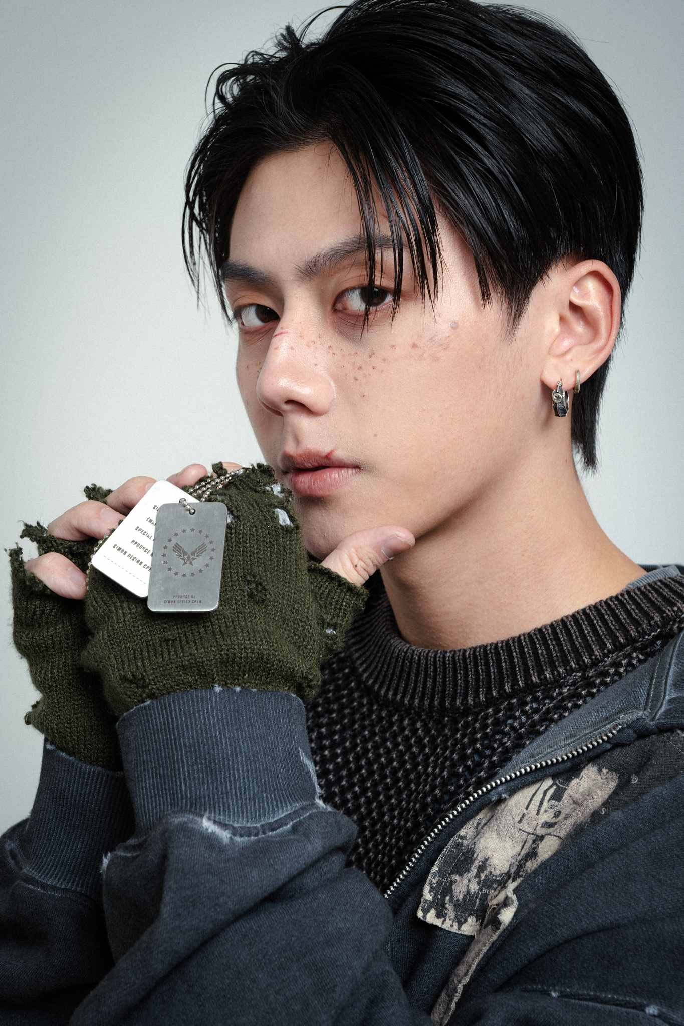 SIMON MADE WS-2511 戰損 鐵牌 項鍊+吊飾 兩種長度都附上