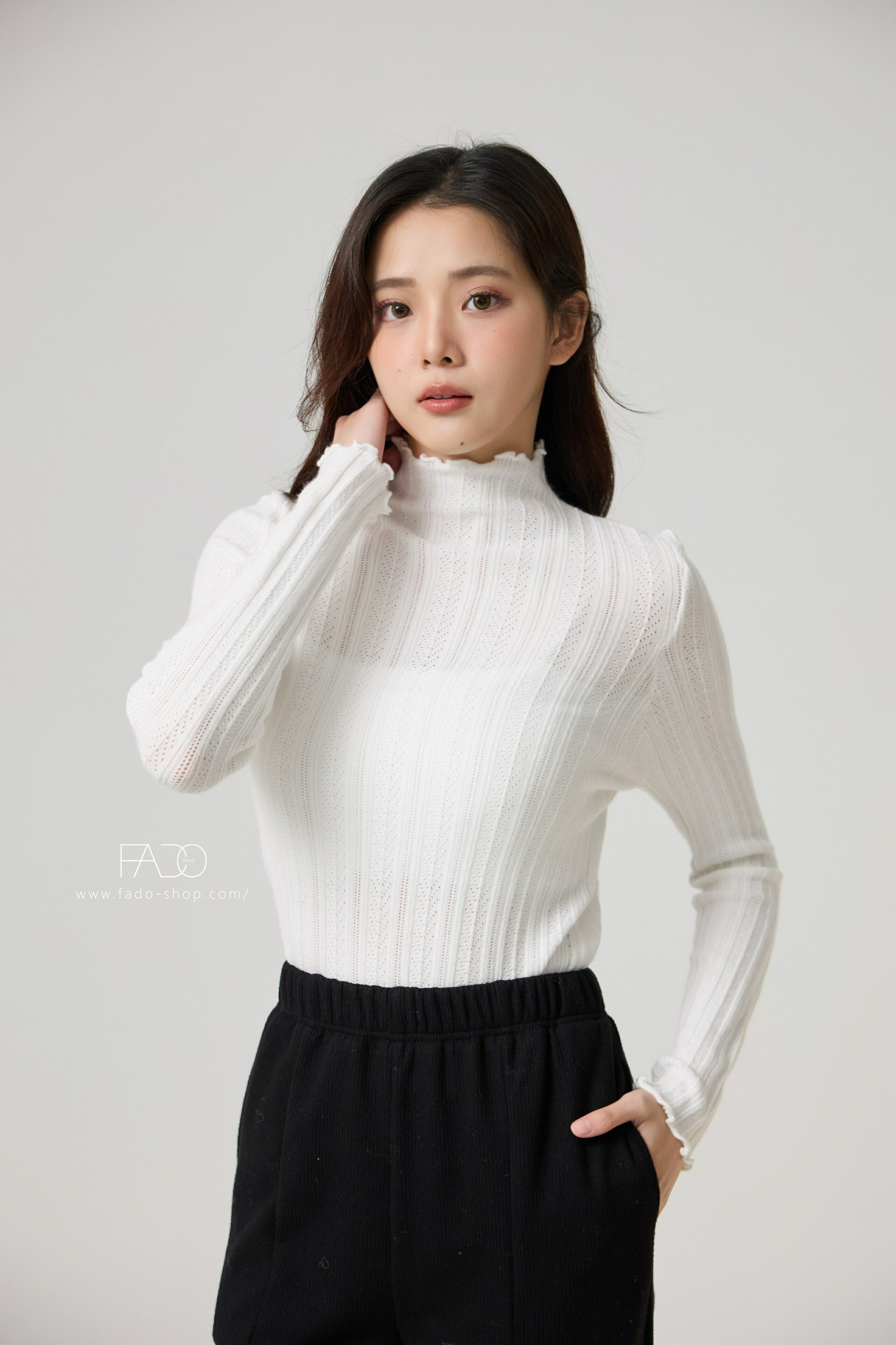 法朵Fado shop｜織紋微領捲邊衫 010A001 四色