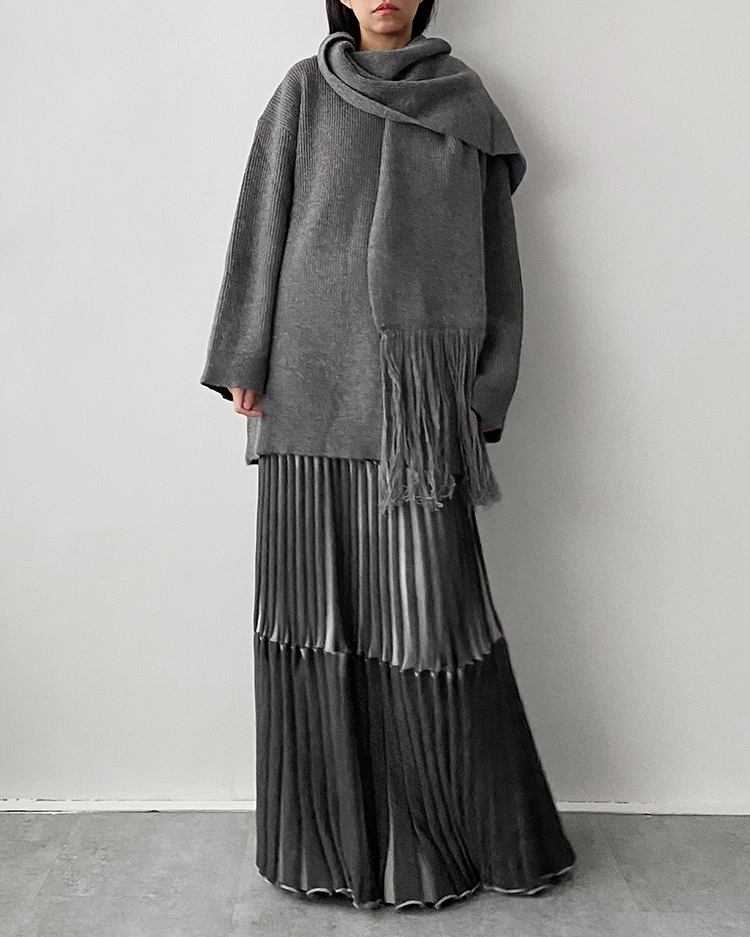 MFS-2650 重工針織百褶裙