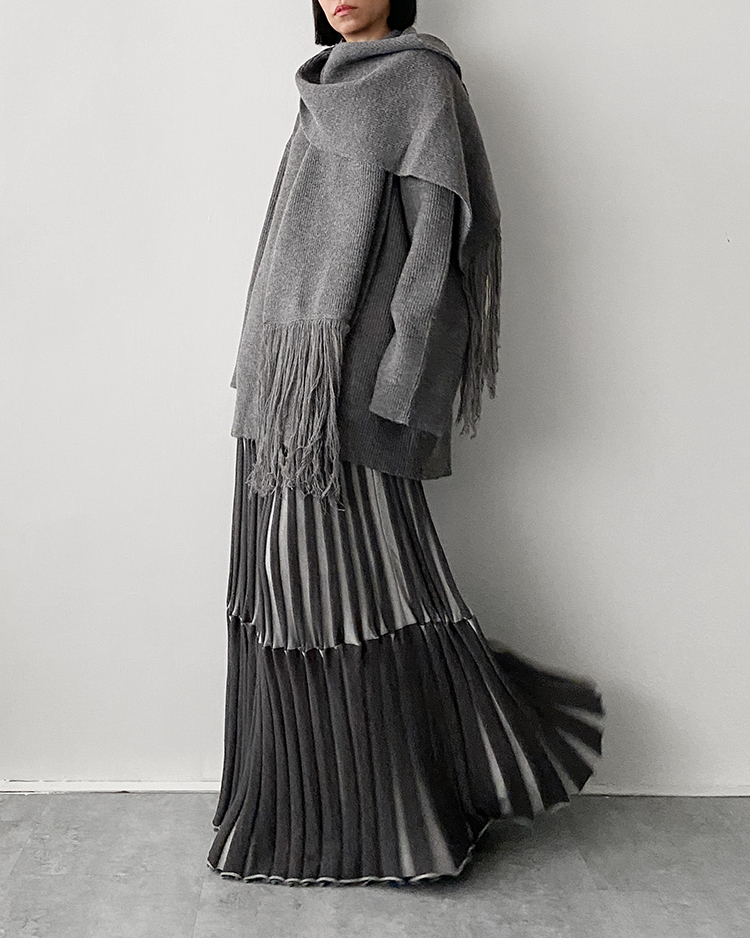 MFS-2650 重工針織百褶裙