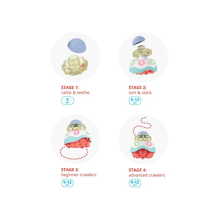 Skip Hop baby Stack & Crawl 4 合 1 螃蟹嬰兒爬行玩具
