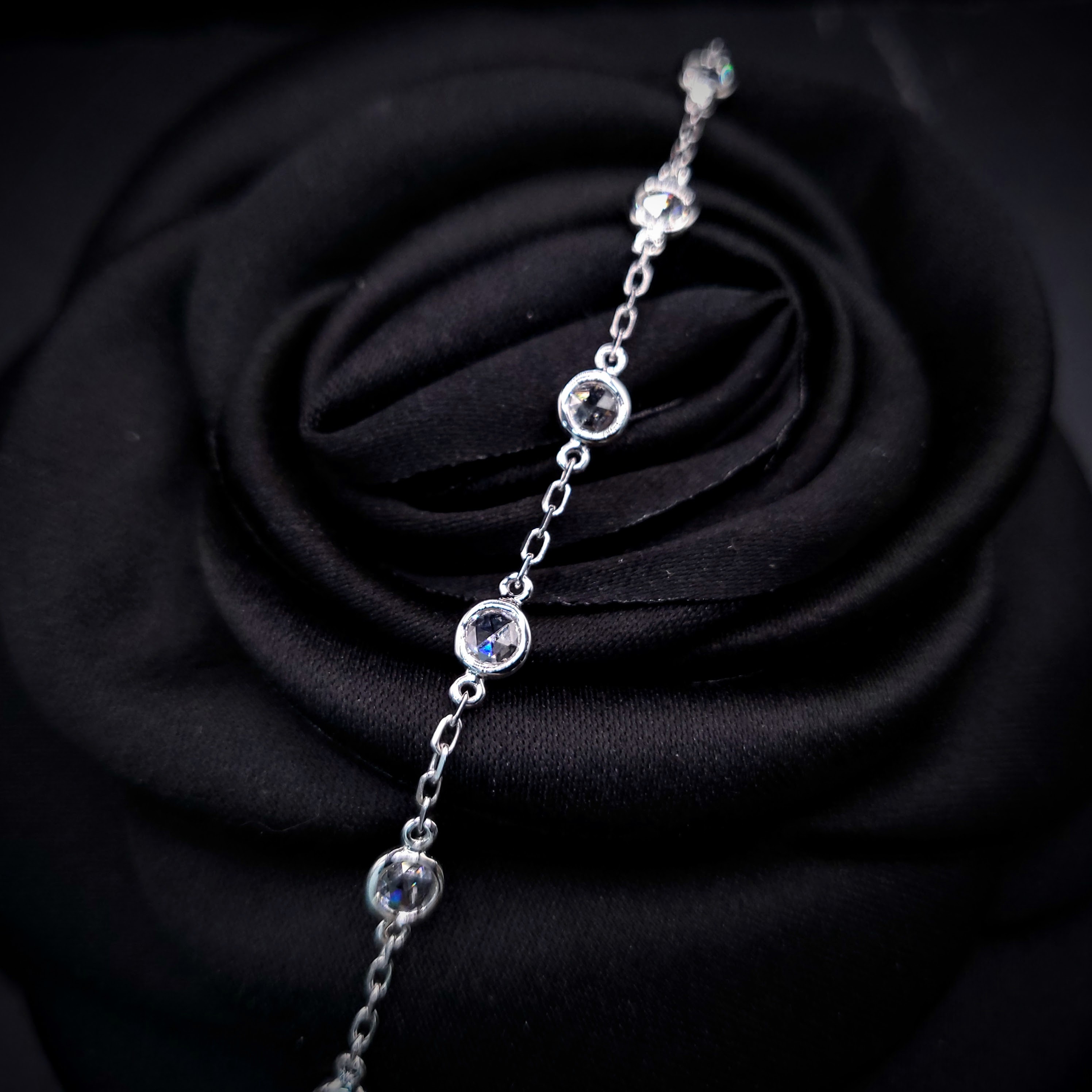 全新18K白金1卡鑽石手鍊