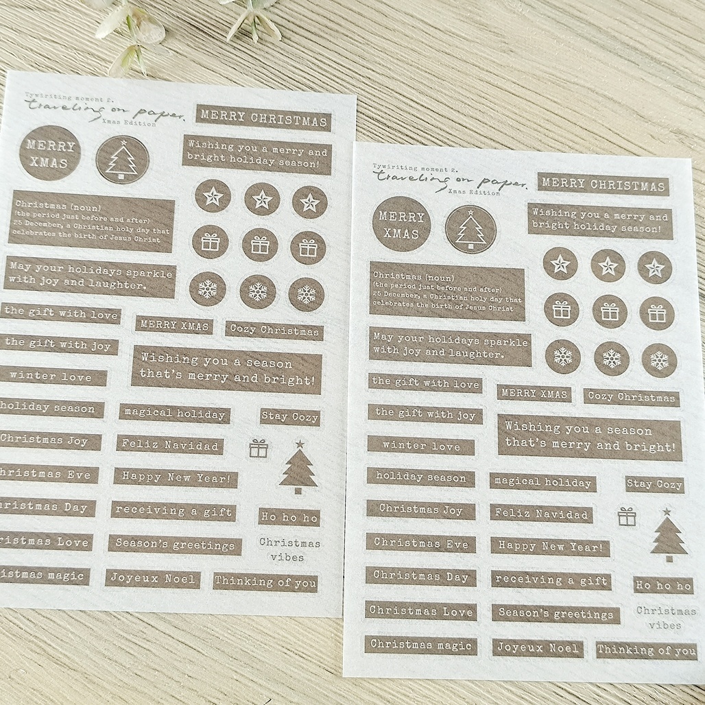 紙上旅行 TOP Studio．Typewriting moment 2. -Xmas Edition 轉印貼紙