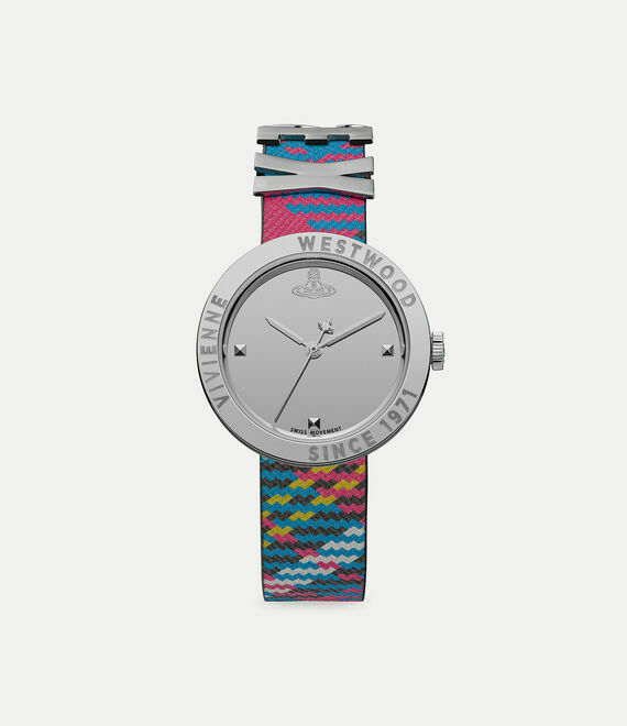 VV303SLMT 西太后 Vivienne Westwood 30mm 銀色錶盤 格子呢圖案皮帶女裝手錶 (香港行貨)