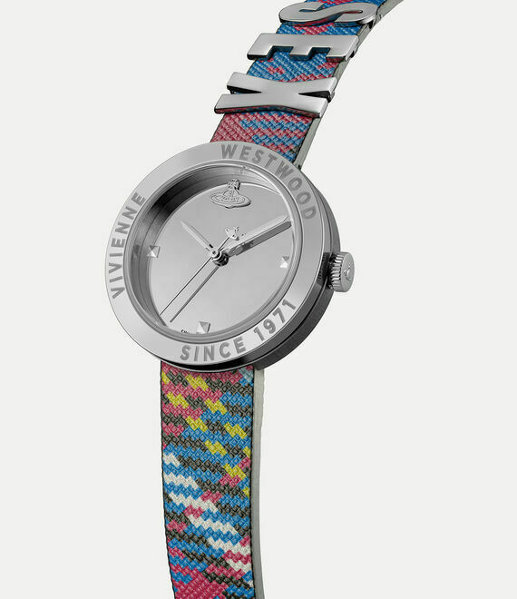 VV303SLMT 西太后 Vivienne Westwood 30mm 銀色錶盤 格子呢圖案皮帶女裝手錶 (香港行貨)