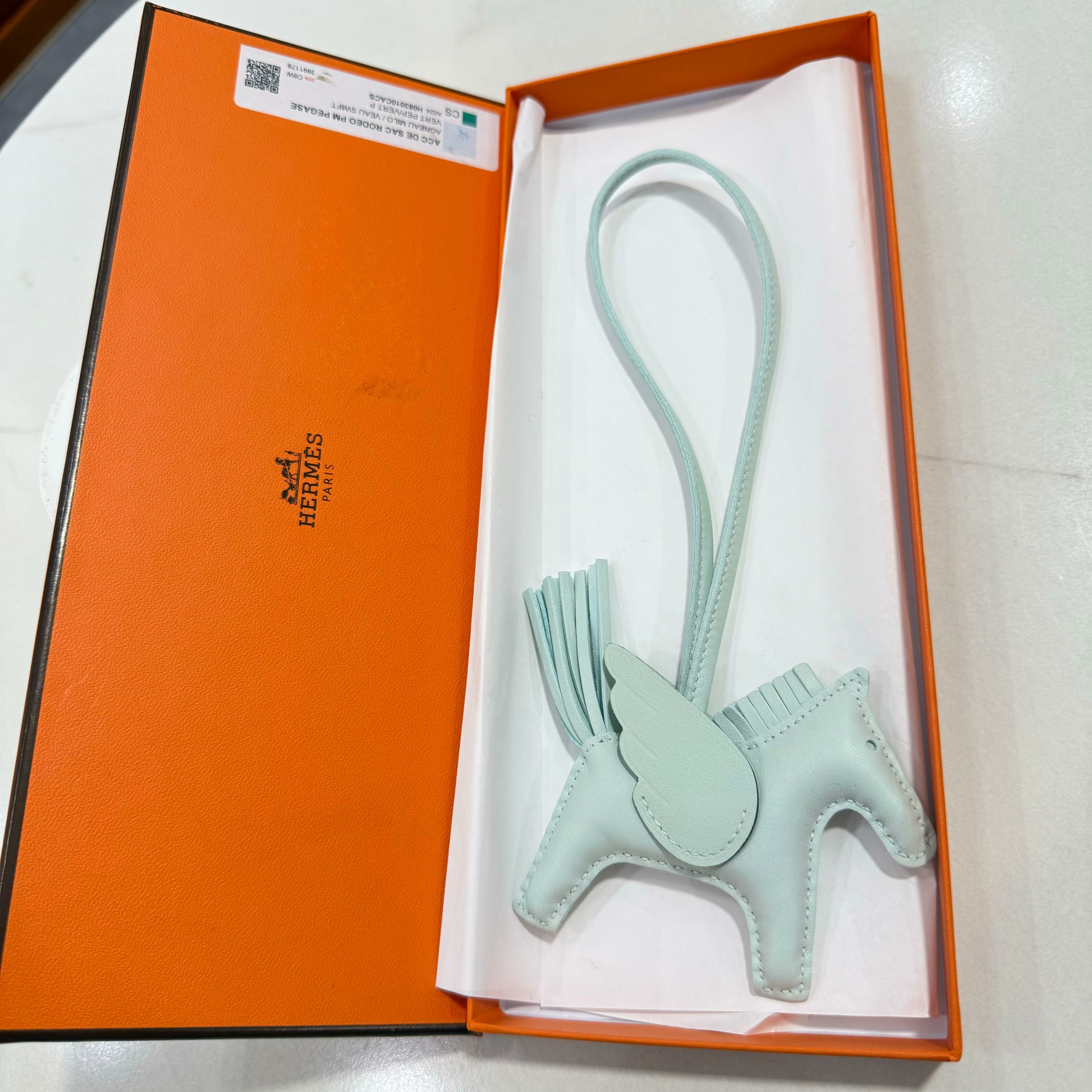 全新HERMES 飛馬PM 6U新薄荷綠 Rodeo Charm 手袋吊飾 #BRAND NEW #香榭站正品