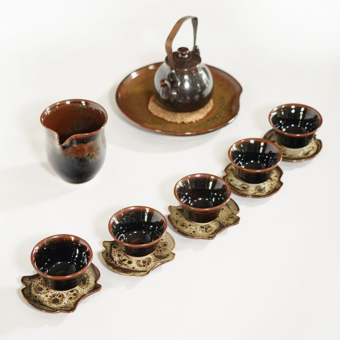 墨之幽玄茶具組｜油滴天目與黑天目釉｜陶藝家李淳雄手作精品