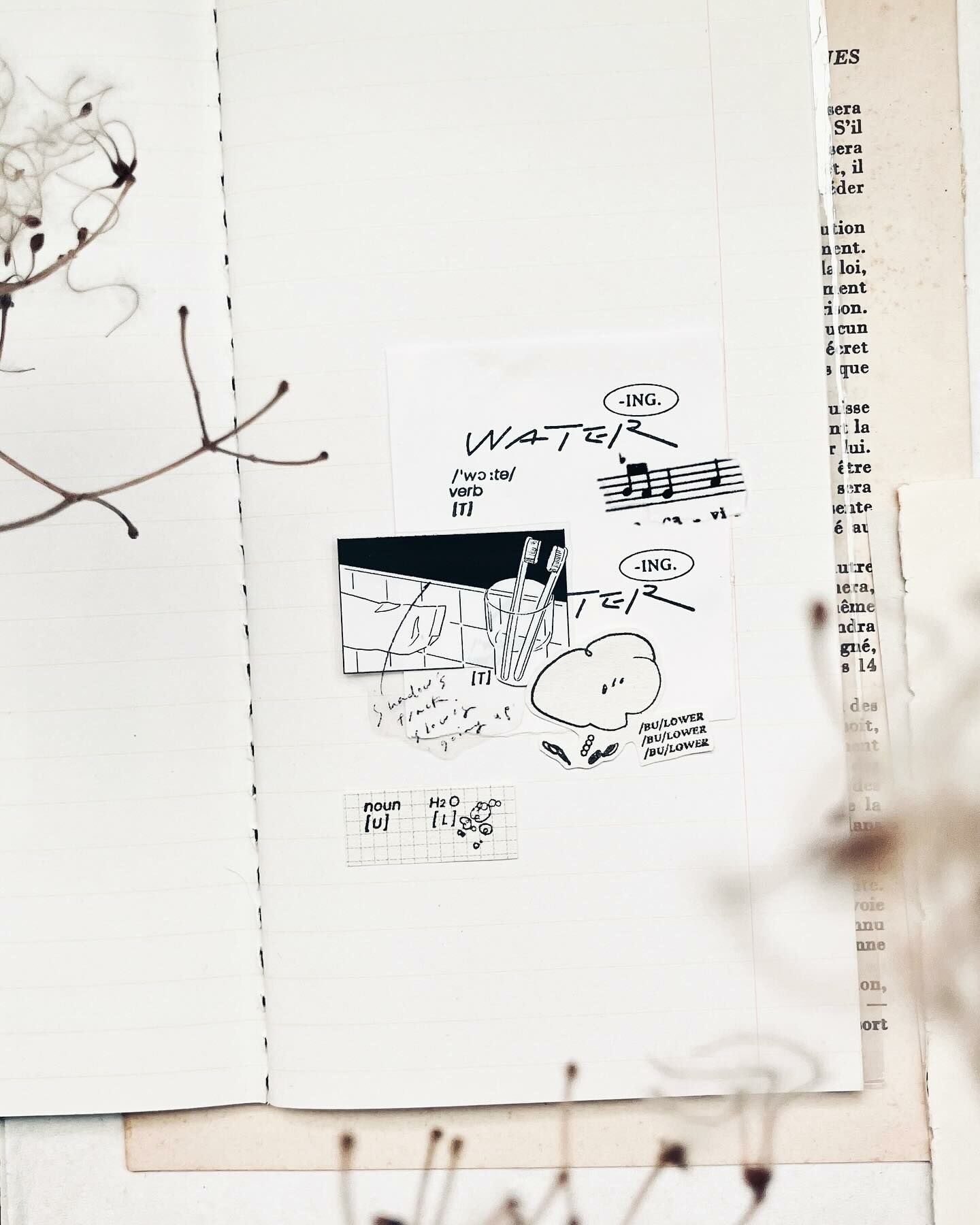 羊君．Bubble Flowers系列 水與泡泡 復古櫸木印章 共七款