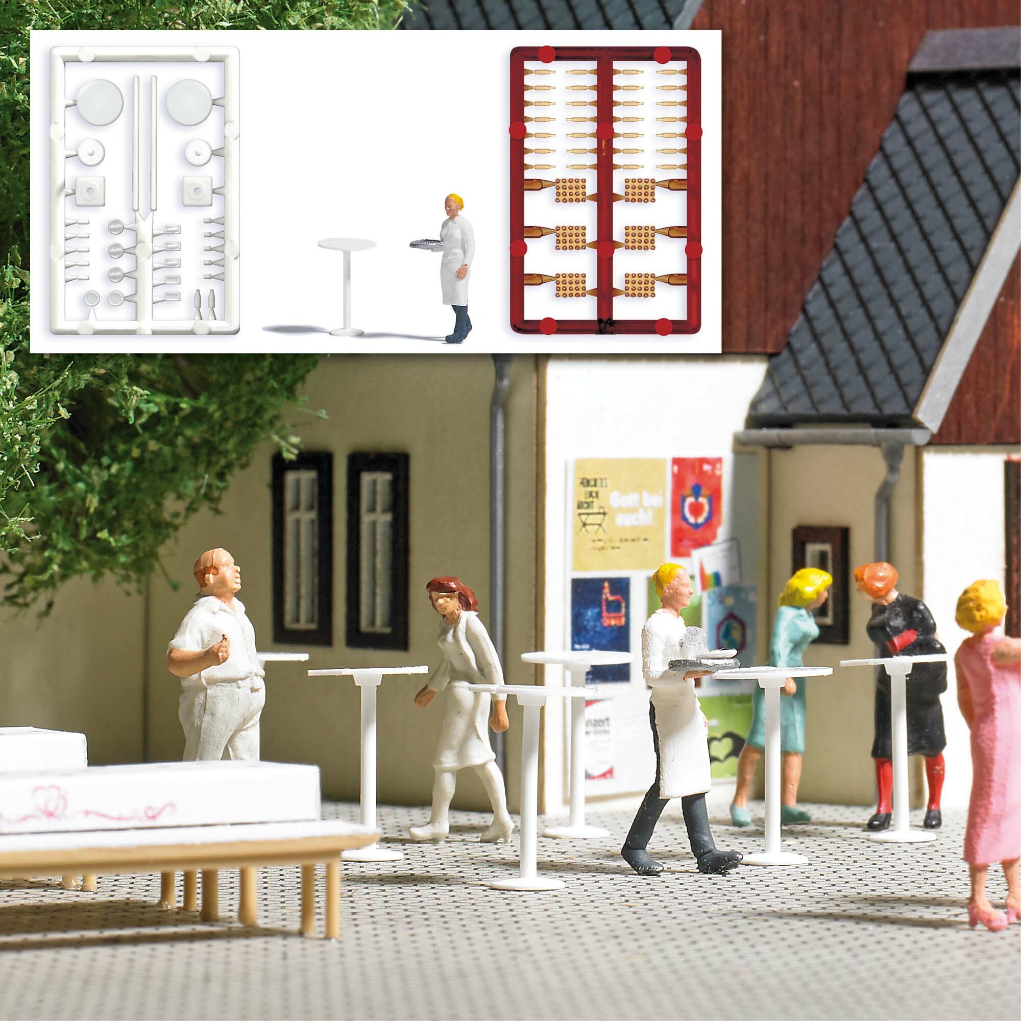 Busch 1831 HO規 波塞爾桌子和女服務員