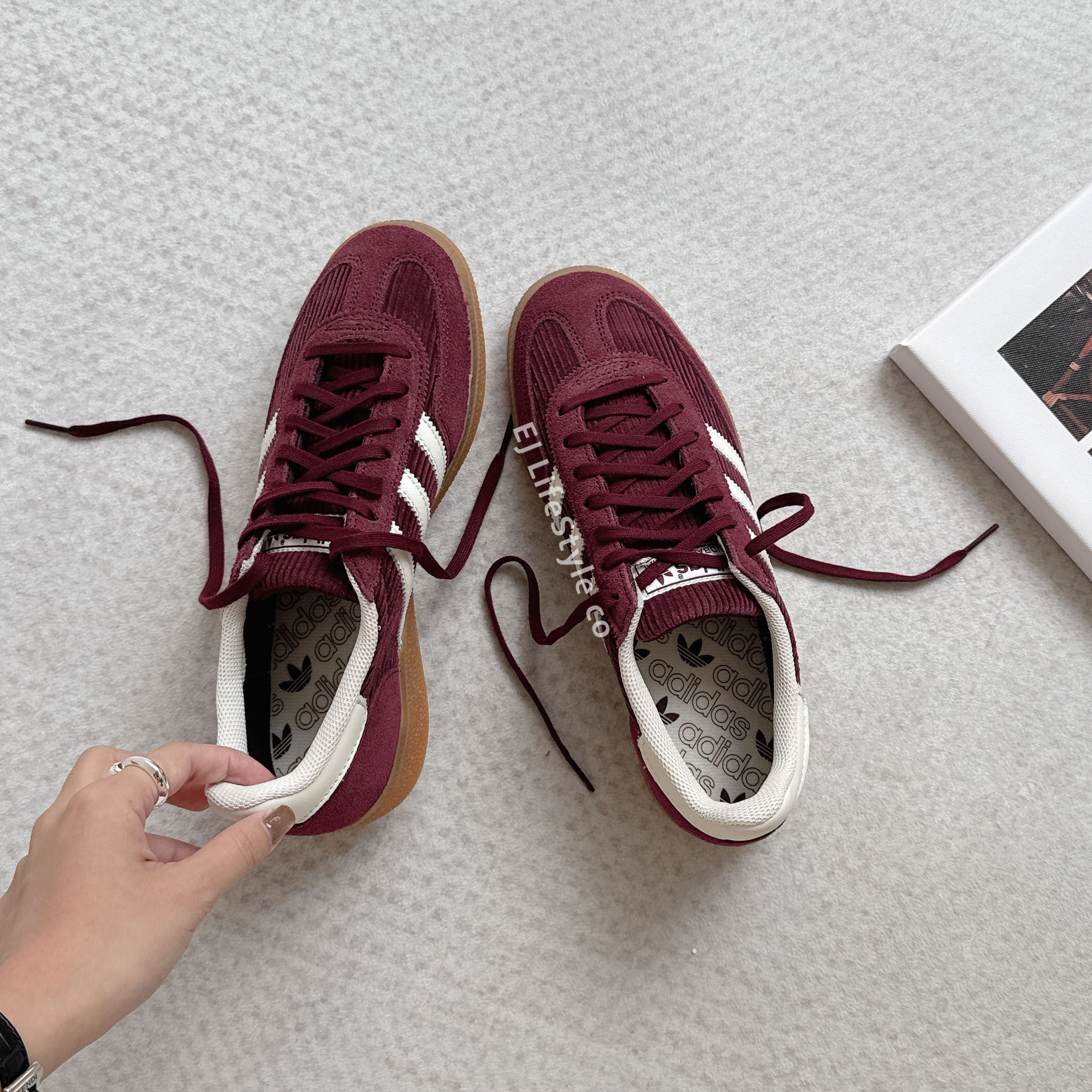 ADIDAS HANDBALL SPEZIAL 焦糖酒紅 紫紅 紅棕 燈芯絨 秋冬 女鞋 IG1978 / 預購