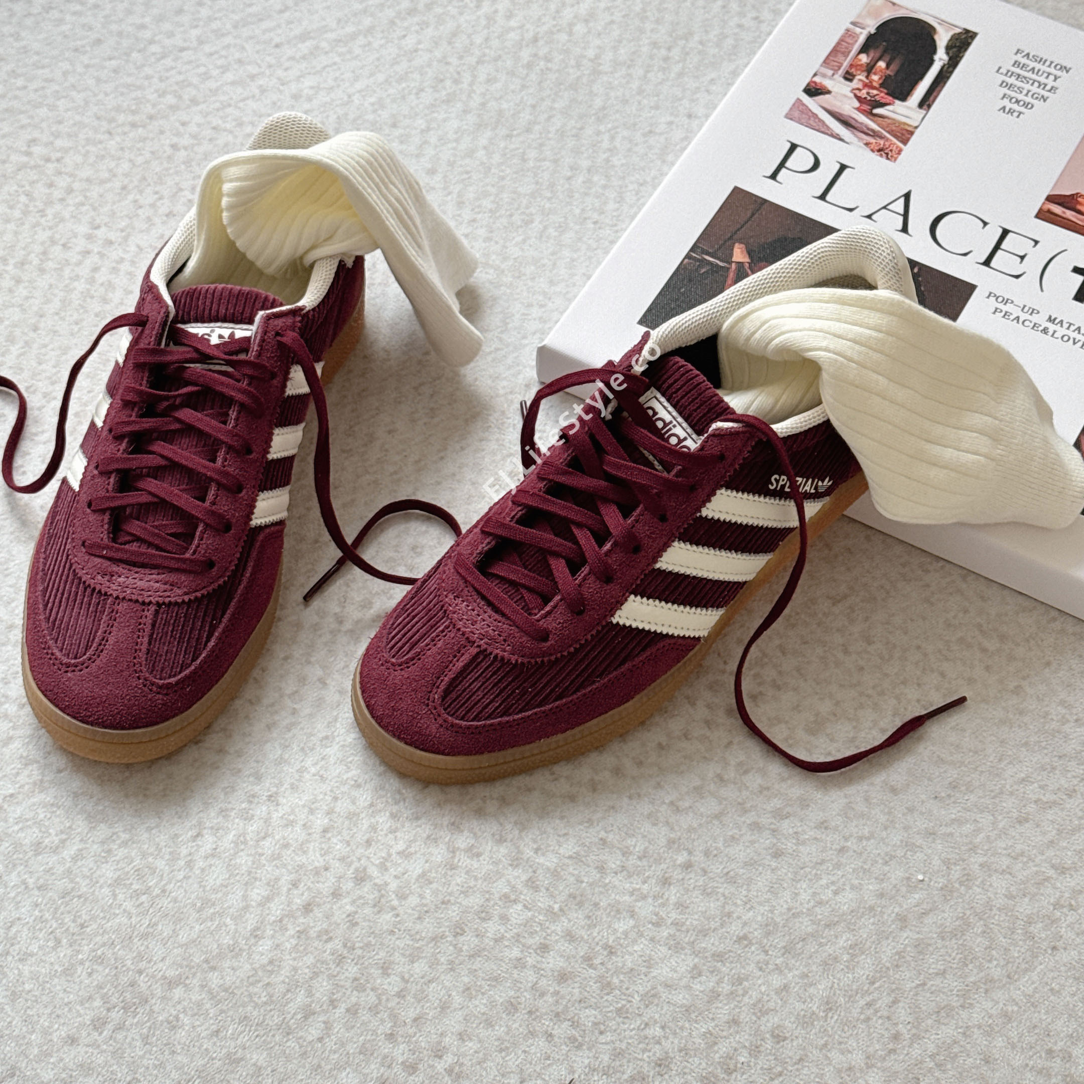 ADIDAS HANDBALL SPEZIAL 焦糖酒紅 紫紅 紅棕 燈芯絨 秋冬 女鞋 IG1978 / 預購