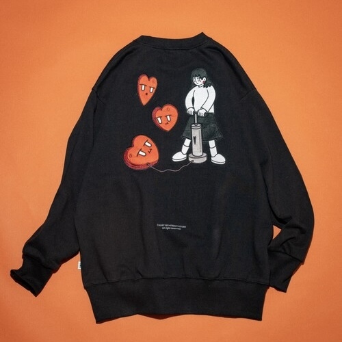 KURT WU x FREAK'S STORE 背後大圖 打氣女孩 長袖 大學T 男女服飾 臺灣插畫家/預購