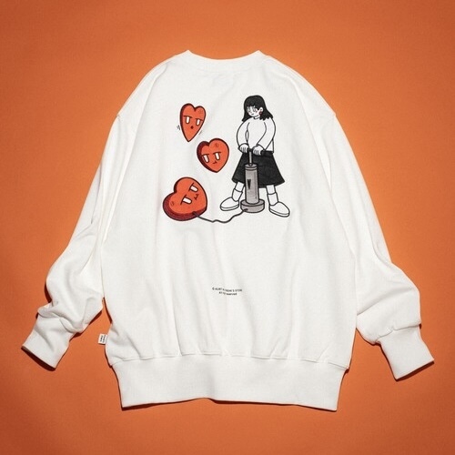 KURT WU x FREAK'S STORE 背後大圖 打氣女孩 長袖 大學T 男女服飾 臺灣插畫家/預購