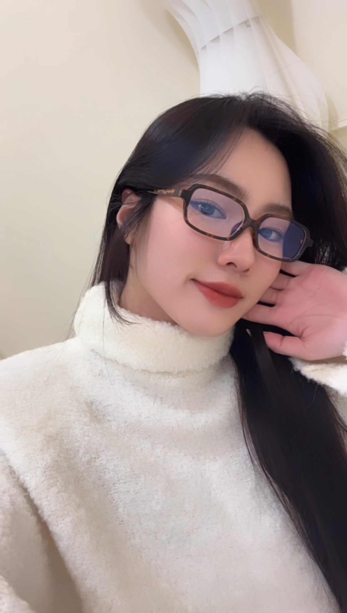 知性豹紋長方框眼鏡     （抗藍光，可換近視鏡片）