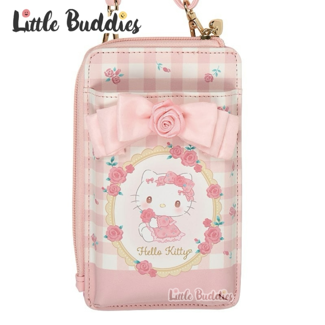 日本 Sanrio 玫瑰花系列 - PU皮斜揹手機袋