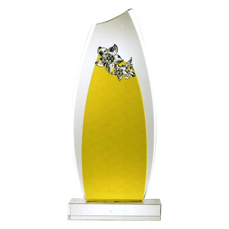 鹿港窯金屬獎座|橢圓水晶獎牌 流線設計彰顯榮耀與品味