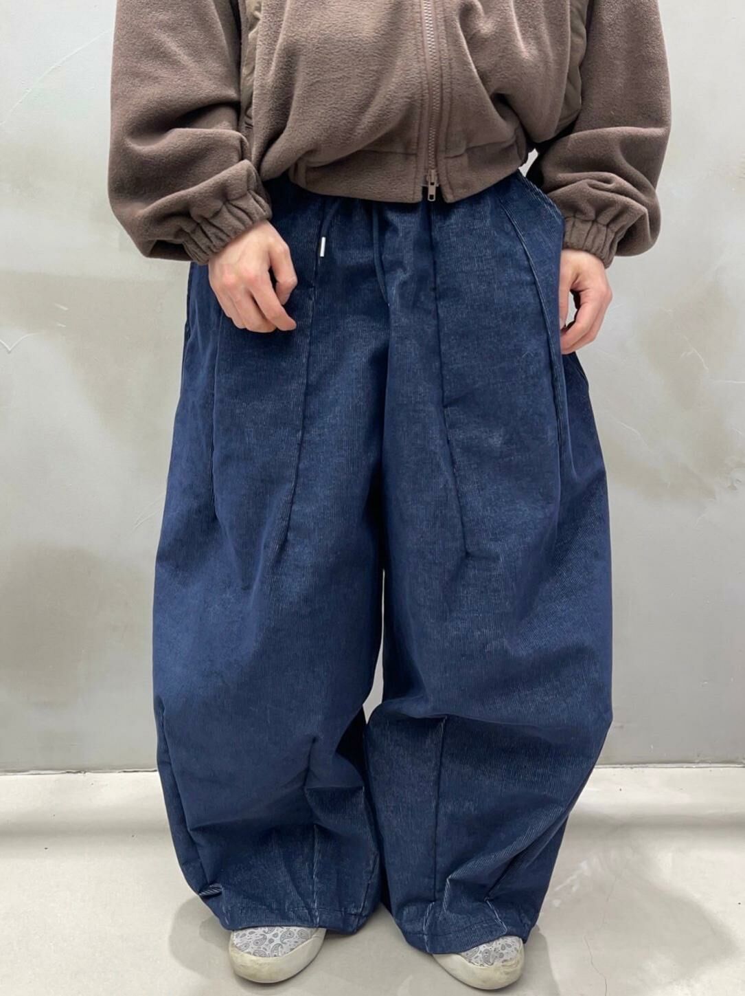 淨色暗直紋Balloon Pants MUSE-001P