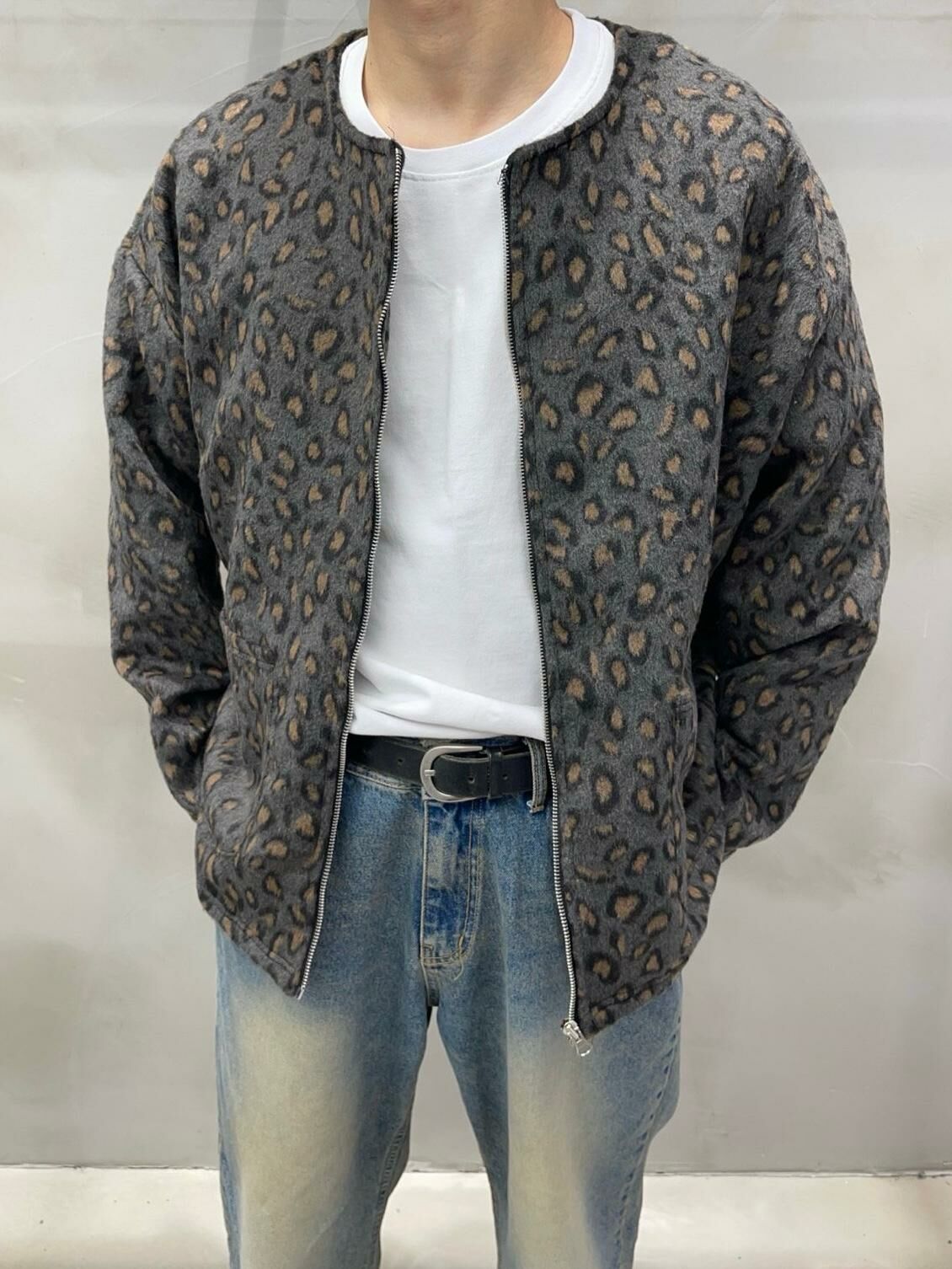豹紋拉鍊外套 MUSE-008JK