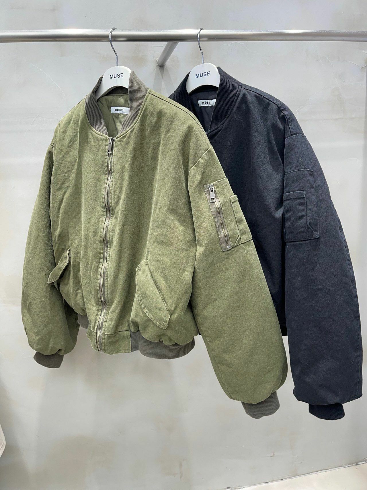 淨色拉鍊外套(夾棉) MUSE-009JK