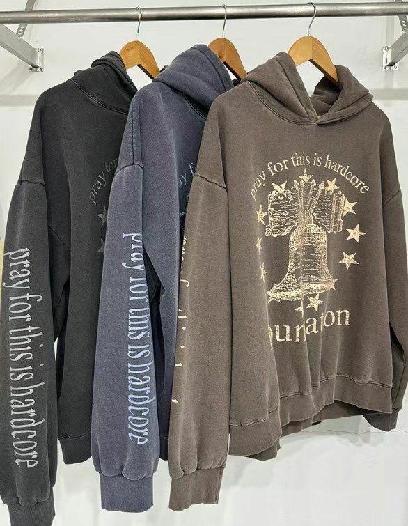 洗水英文字圖案連帽衛衣 SCOPE-068T