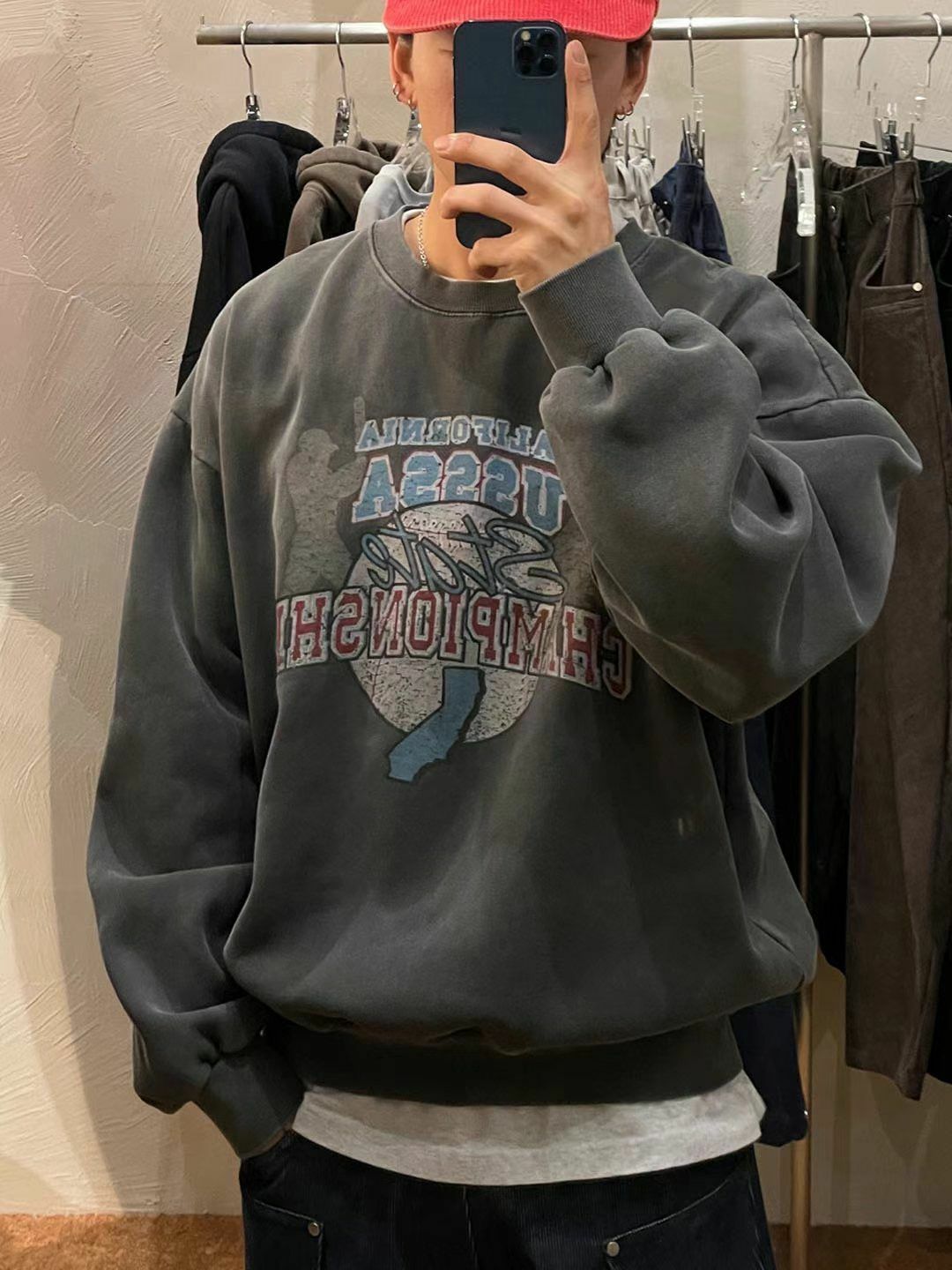 洗水英文字圖案衛衣(薄抓毛底) SCOPE-075T