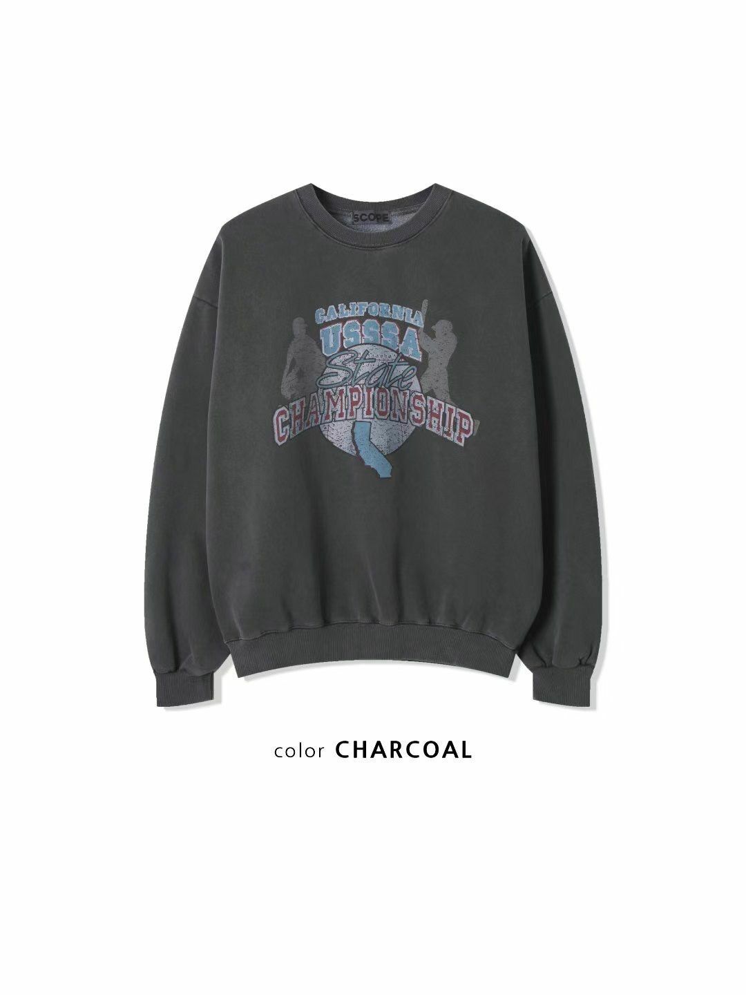 洗水英文字圖案衛衣(薄抓毛底) SCOPE-075T