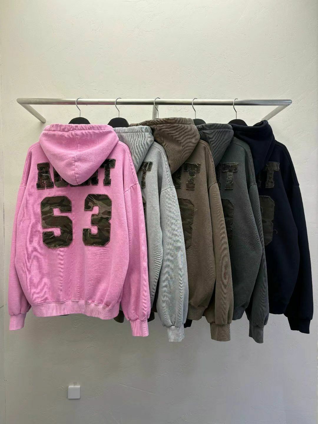 洗水英文字連帽衛衣(薄抓毛底) SCOPE-077JK