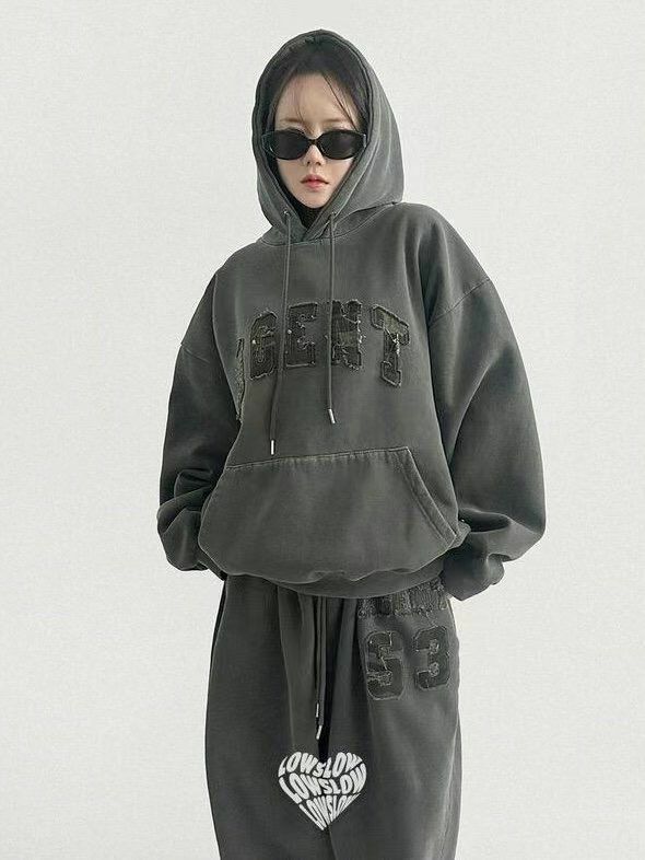 洗水英文字連帽衛衣(薄抓毛底) SCOPE-077JK