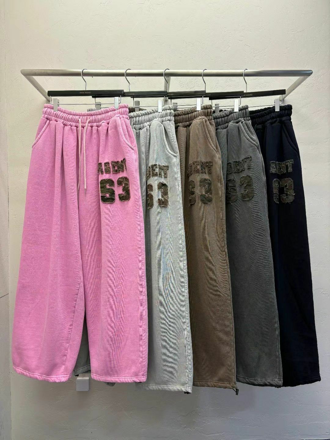 洗水英文字可束腳鬆身運動褲 SCOPE-078P