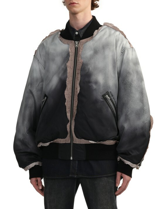 【Focus Store】預購 Acne Studio Distressed-effect bomber jacket "Black" 解構不修邊飛行外套