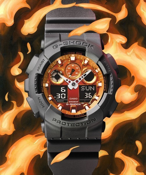 Casio G-Shock GA-100FL-8A 漸變色彩 手錶 (香港行貨)