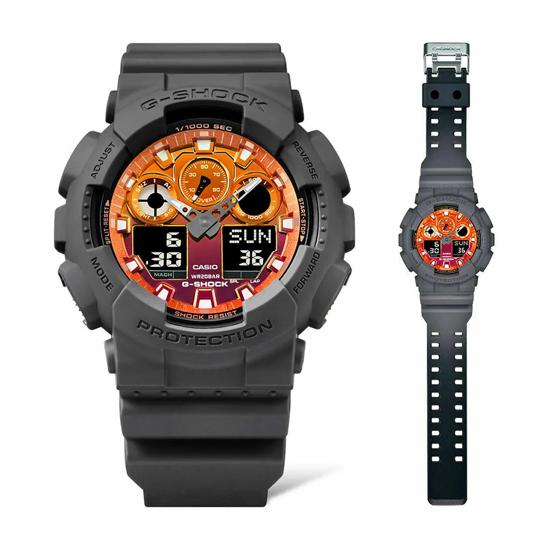 Casio G-Shock GA-100FL-8A 漸變色彩 手錶 (香港行貨)